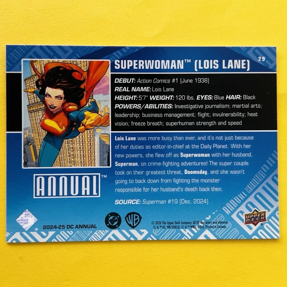 2024-25 Upper Deck DC Annual #29 Superwoman Lois Lane Base Card DC Comics